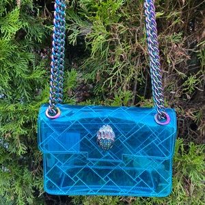 KURT GEIGER Mini Clear plastic crossbody bag BLUE